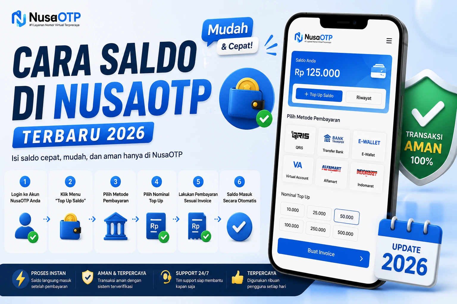 Cara Isi Saldo di NusaOTP - Tutorial Lengkap